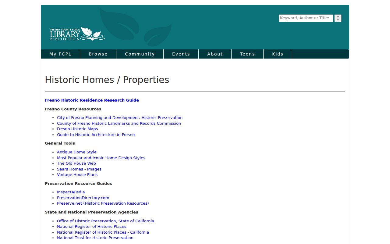 Fresno County city directory view of the historic homes research guide